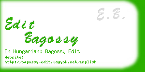 edit bagossy business card